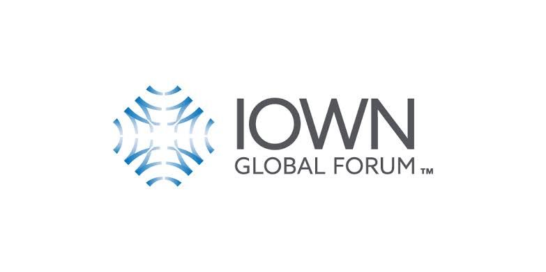 Logo of the IOWN Global Forum placed beside the Cloud Native Computing Foundation emblem on a professional backdrop.