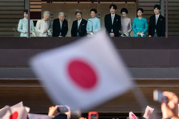 Emperor Naruhito walking during an official enthronement ceremony at the Imperial Palace in Tokyo.