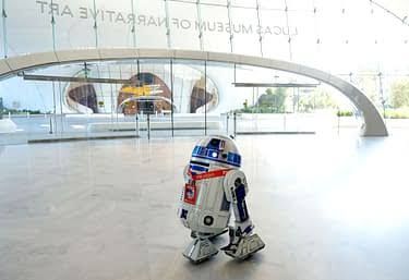 Jim Lee viewing art inside the newly constructed Lucas Museum of Narrative Art in Los Angeles.