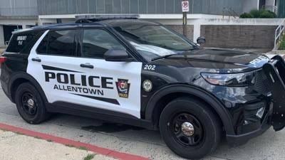 Allentown Police Department badge on a uniform patch representing local law enforcement.