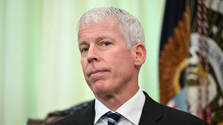 Energy Secretary Chris Wright speaking at a press conference regarding rising gasoline prices.