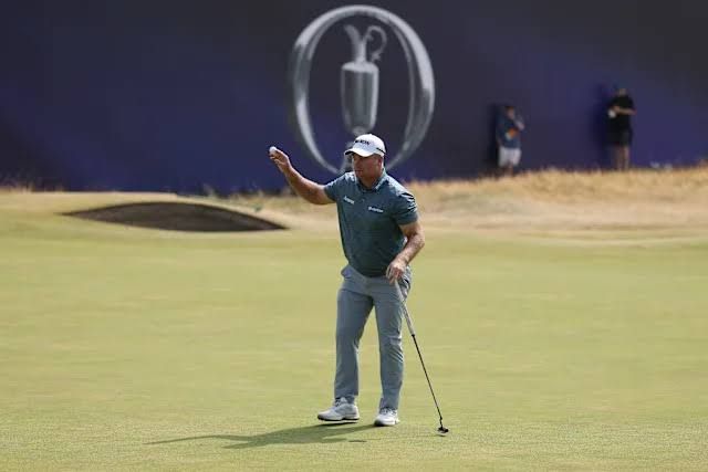 Ryan Fox swings his club during the 2026 Open Championship at Royal Birkdale after carding a record-equalling 62.