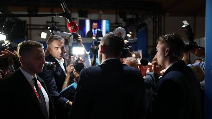 AfD candidate Ulrich Siegmund speaking at an election event in Saxony-Anhalt following the state vote.