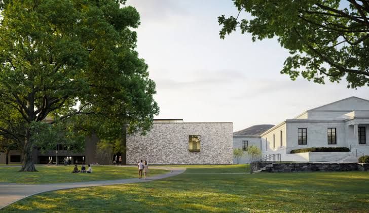 Digital rendering of the new Aso O. Tavitian Wing at the Clark Art Institute set against the Berkshire landscape.