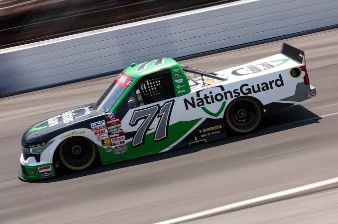 Shane van Gisbergen driving the No. 71 Spire Motorsports Chevrolet at North Wilkesboro Speedway.