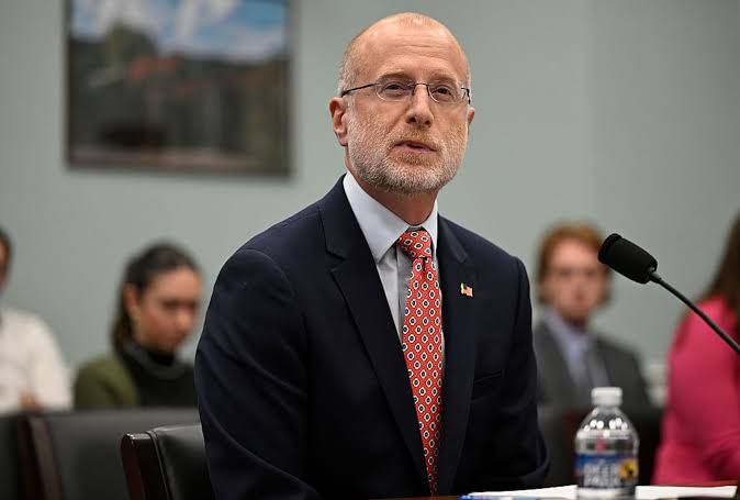 FCC Chairman Brendan Carr testifies before a House subcommittee during a hearing on financial services and government.