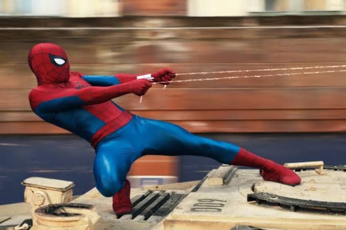 Tom Holland as Spider-Man in a scene from Spider-Man: Brand New Day.