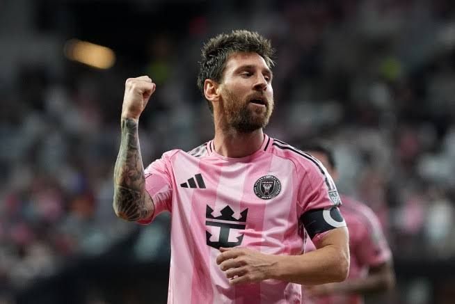 Lionel Messi scoring a goal for Inter Miami in a recent match against CF Montreal in Miami.