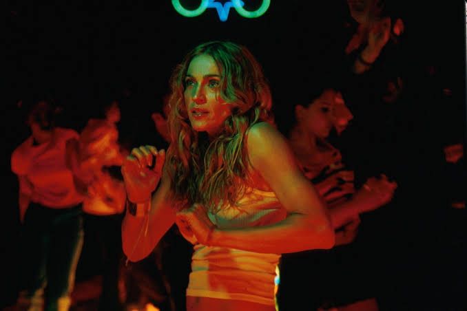 Madonna on the set of her Ray of Light music video in 1998.