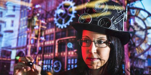 Theoretical physicist Nicole Yunger Halpern at the University of Maryland discussing her quantum steampunk research.