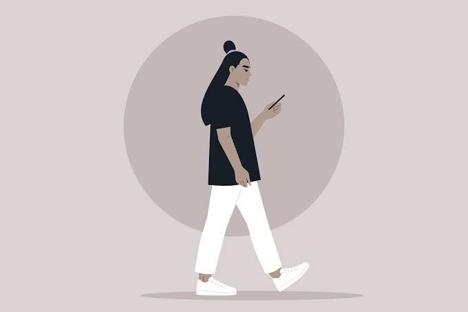 An illustration of a social media interface with a Surgeon General warning pop-up regarding mental health.