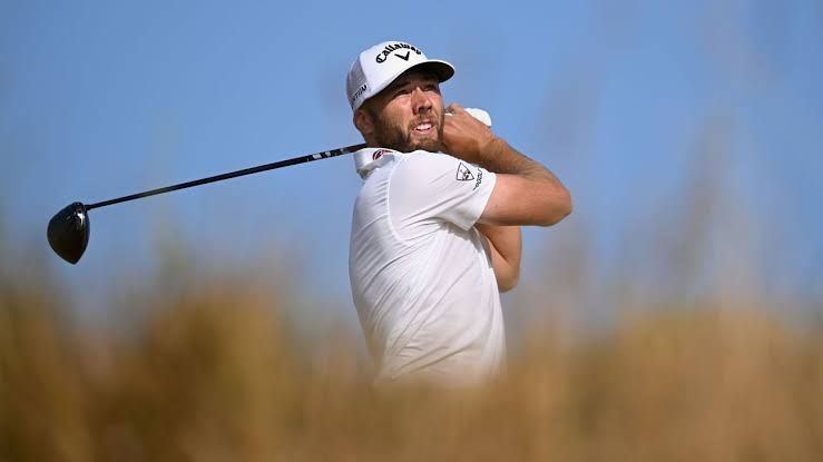 Sam Burns on the course during the third round of the 2026 Open Championship at Royal Birkdale.