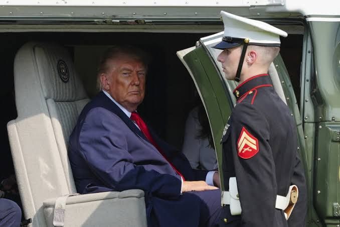 President Donald Trump departs on Marine One after speaking at the Pennsylvania Defense and Innovation Summit in July 2026.