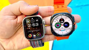 A close-up view of a high-end smartwatch screen displaying heart rate data during a workout session.