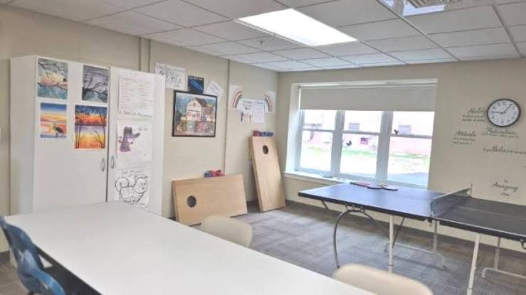 Inside view of a living space at the Philbrook Adult Transitional Housing facility in Concord, New Hampshire.