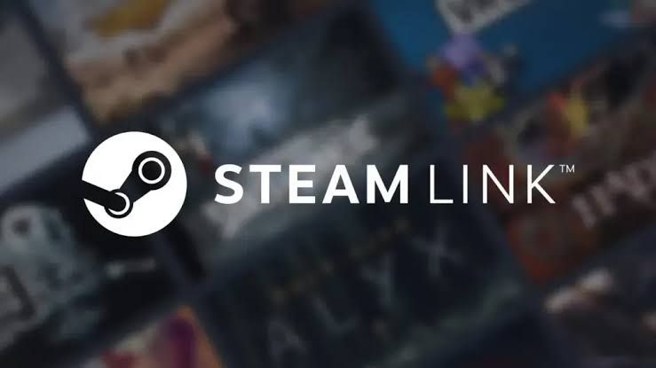 Steam Link icon and a USB-C cable connecting a Meta Quest headset to a gaming PC for high-speed data transmission.