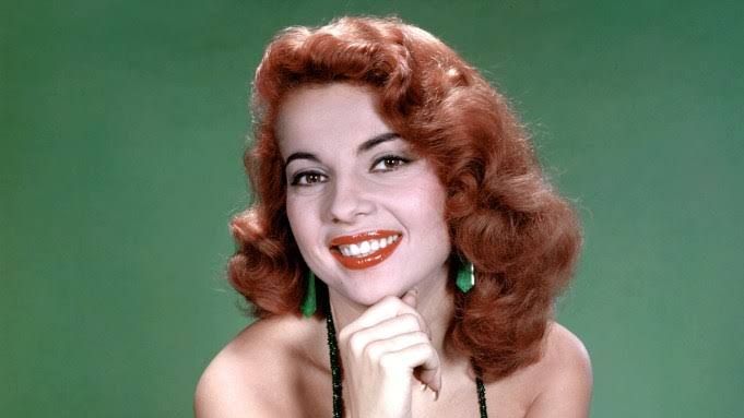 Abbe Lane poses for a vintage portrait during the 1950s.