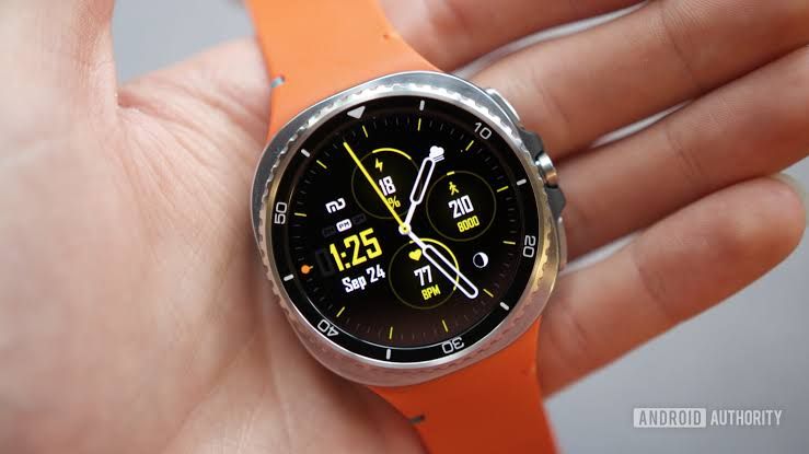 Samsung Galaxy Watch 8 Classic with a circular display and metallic frame shown on a user wrist.
