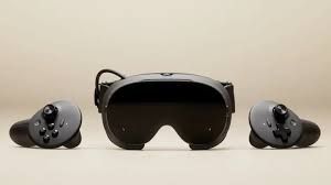 Valve VR headset and controllers displayed on a clean surface during a hardware testing phase.