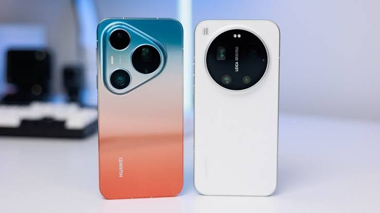 Side by side camera lens comparison of Huawei Pura 90s Pro Max and Xiaomi 17 Ultra displaying image samples.