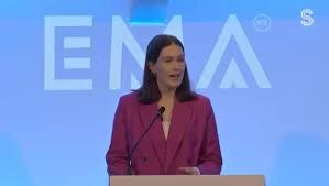 Workplace Relations Minister Brooke van Velden speaking during a policy announcement.
