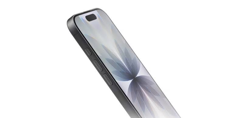 A dark smartphone mockup displaying the expected design for the upcoming Apple iPhone 18 series.