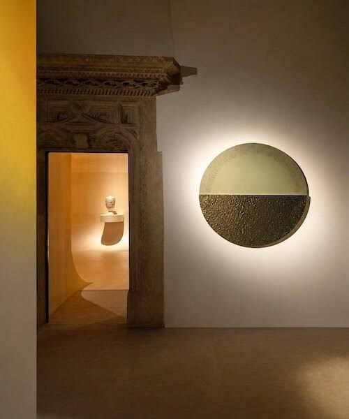 Curved wall exhibition design at Wawel Royal Castle in Krakow showcasing the Lanckoroński Collection.