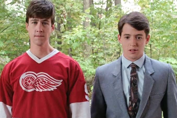 Alan Ruck and Matthew Broderick acting in the 1986 film Ferris Bueller's Day Off.