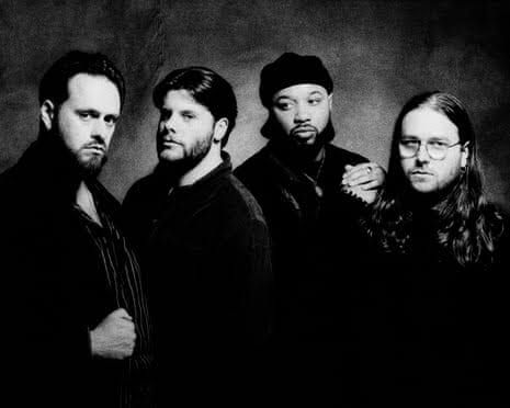Loathe band members Feisal El-Khazragi, Sean Radcliffe, Kadeem France, and Erik Bickerstaffe posing against a wall.