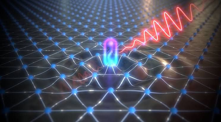 Close-up view of an atomically thin tungsten diselenide layer reflecting light under lab conditions.