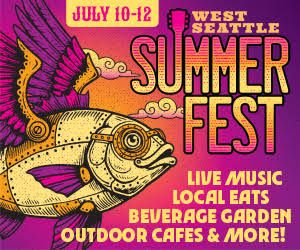 A digital promotional banner for the 2026 West Seattle Summer Fest featuring event branding.