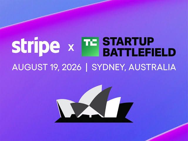 TechCrunch branding displayed during the Stripe x Startup Battlefield competition launch event.