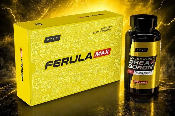HTLT Ferula Max packaging featuring pharmaceutical blister packs and the official brand logo.