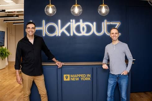 Guy Franklin and Amir Wolner at the opening of Hakibbutz NYC, a new hub for Israeli startups in Manhattan.