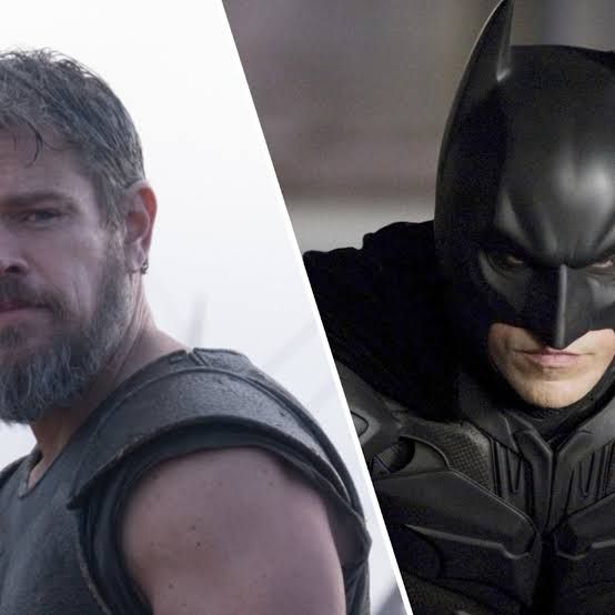 Matt Damon in The Odyssey beside Christian Bale in The Dark Knight Rises.