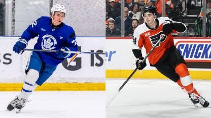 Gavin McKenna, Toronto Maple Leafs forward and 2026 No. 1 overall pick, skating on the ice.