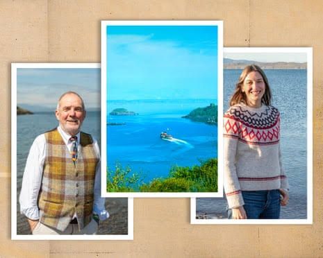 Nick Owens stands next to Helen Mitcheson in an office in Oban to discuss their new ocean board representative.