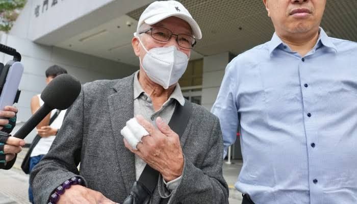 Ho Huen leaving Tuen Mun Court in Hong Kong following legal proceedings in October.