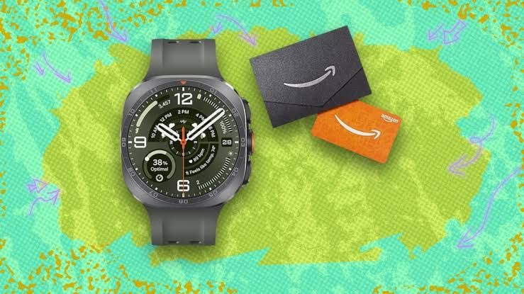 Samsung Galaxy Watch Ultra 2 watch face displayed on a dark background showing health and activity metrics.