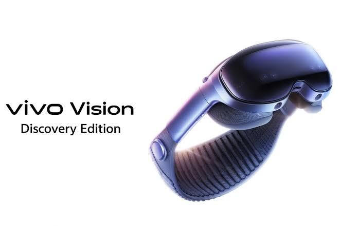 Vivo Vision mixed reality headset featuring a curved glass visor and fabric light seal design.
