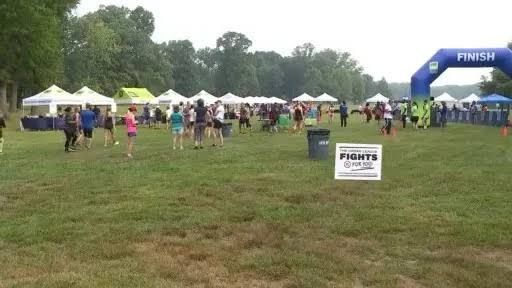 Runners participating in the MOVE!5K race at Keney Park to support Hartford Urban League programs.