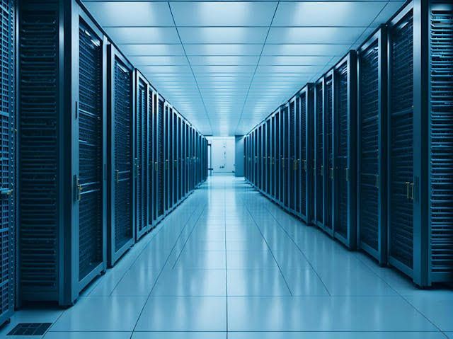 Conceptual visualization of a high-tech facility representing the growth of quantum computing infrastructure.