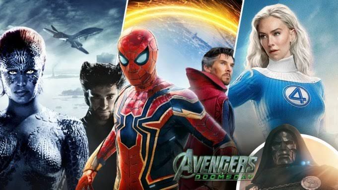 The Avengers and X-Men movie posters displayed side by side to represent the upcoming crossover in Avengers: Doomsday.