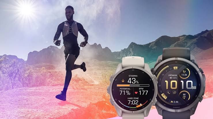 A full lineup of Garmin Fenix 9 and Fenix 9 Pro watches showing three different sizes and display types.